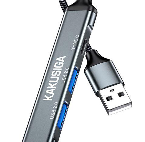KAKUSIGA USB hub KSC-1416, 4x θυρών, USB 3.0, 5Gbps, USB σύνδεση, γκρι