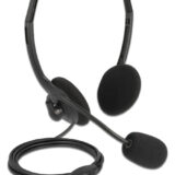 DELOCK headphones με μικρόφωνο 27178, stereo, USB, volume control, μαύρα