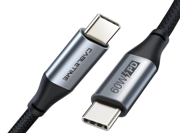 CABLETIME καλώδιο USB-C CMCM60W, 60W PD, 480Mbps, 1m, μαύρο