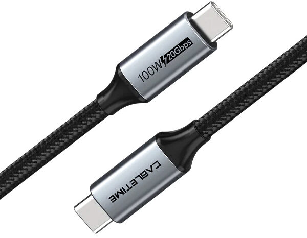 CABLETIME καλώδιο USB-C CT-CMCM2, USB 3.1, 100W, 20Gbps, 4K, 1.5m, μαύρο