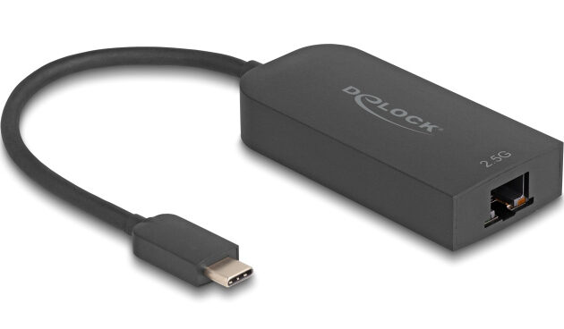 DELOCK αντάπτορας δικτύου 66046, USB-C, 2.5Gbps Ethernet, μαύρος