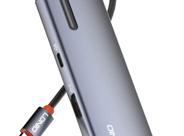 LDNIO docking station DS-16H, 6 θυρών, USB-C σύνδεση, 4K, 100W PD, γκρι