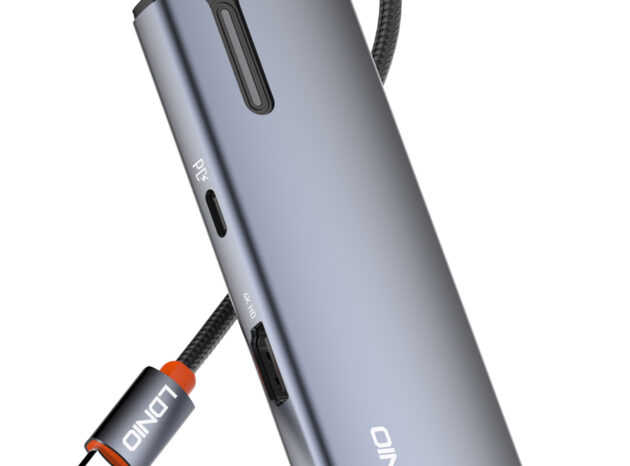 LDNIO docking station DS-15H, 5 θυρών, USB-C σύνδεση, 4K, 100W PD, γκρι