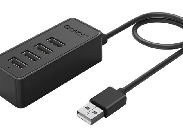 ORICO USB hub W5P-U2, 4x θυρών, USB 2.0, 480Mbps, USB σύνδεση, 1m καλώδιο, μαύρο