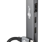 GOOBAY USB hub 74460, 5x θυρών, USB 3.2, 5Gbps, 100W, USB-C σύνδεση, γκρι