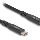 DELOCK καλώδιο USB-C 80024, 100W, 20 Gbps, 1m, USB4, E-Marker, μαύρο