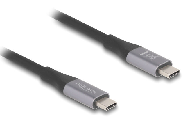 DELOCK καλώδιο USB-C 81192, 240W, 40 Gbps, 8K, 2m, E-Marker, μαύρο