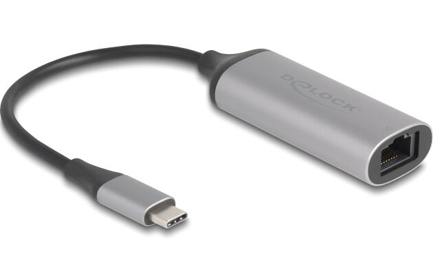 DELOCK αντάπτορας δικτύου 81570, USB-C, 5Gbps Ethernet, ασημί
