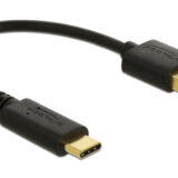 DELOCK καλώδιο USB σε USB-C 85354, 3A, 22AWG, 0.15m, μαύρο