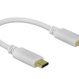 DELOCK καλώδιο USB-C 85357, 100W PD, 5A, 15cm, E-Marker, λευκό
