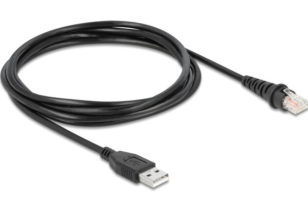 DELOCK καλώδιο USB σε RJ50 90598 για barcode scanner, 1.5m, μαύρο