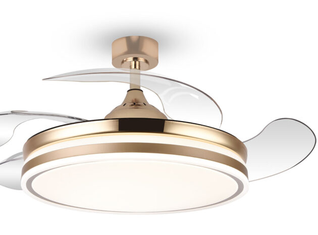 BRUNO ανεμιστήρας οροφής με LED φως BRN-0226, AC 82W, 42", Φ107x47εκ, χρυσός