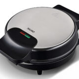 BRUNO βαφλιέρα BRN-0253, 1000W, στρόγγυλη 19εκ, βαθιά, inox-μαύρη