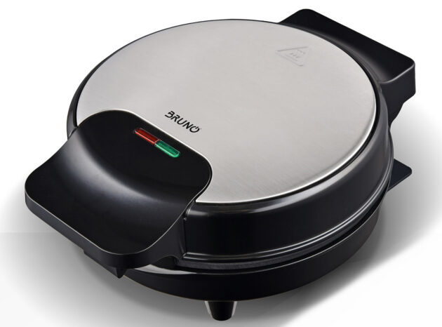 BRUNO βαφλιέρα BRN-0253, 1000W, στρόγγυλη 19εκ, βαθιά, inox-μαύρη