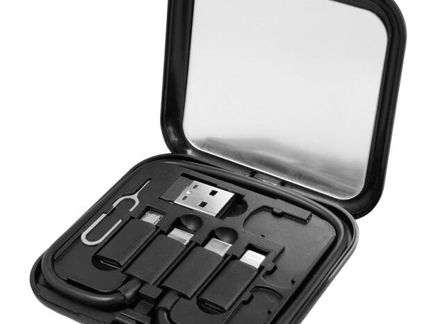 POWERTECH all in one κιτ φόρτισης με καλώδιο & αντάπτορες CAB-U162, 60W, 30cm, μαύρο