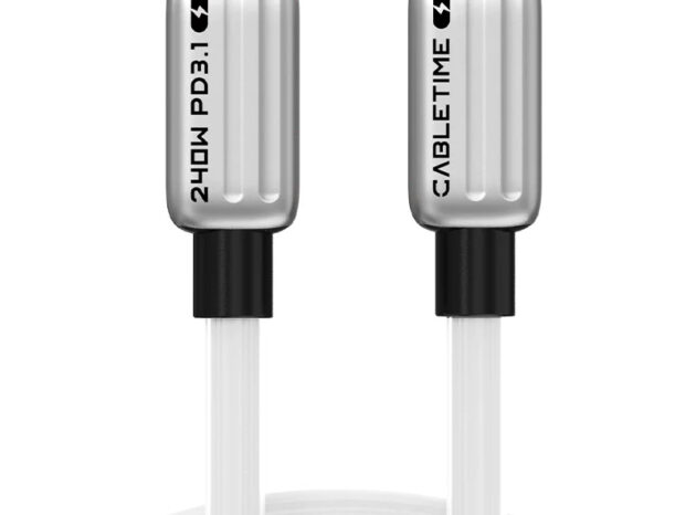 CABLETIME καλώδιο USB-C CT-CM240-ZSW1, 240W, 480Mbps, 1m, λευκό
