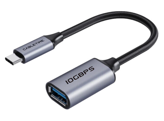 CABLETIME αντάπτορας USB-C σε USB CT-CMAF10-AGL, 10Gbps, γκρι