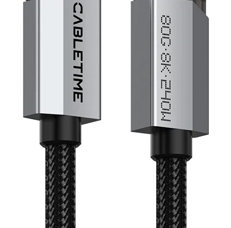 CABLETIME καλώδιο USB-C CT-USB4V2, USB4, 240W, 80Gbps, 8K/60Hz, 1m, μαύρο