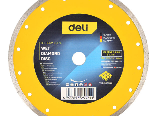 DELI δίσκος κοπής διαμαντέ DH-SQP230-E3, δομικών υλικών, 230mm, 6650rpm, wet
