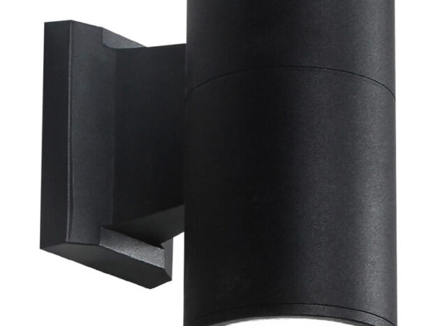 POWERTECH φωτιστικό τοίχου HLL-0189 για GU10 λάμπα, μεταλλικό, IP65, μαύρο