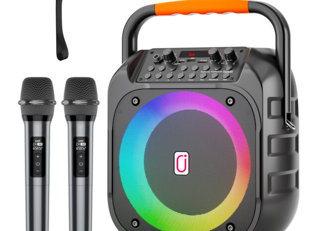 JYX φορητό ηχείο T26-T με 2x μικρόφωνα, 20W, 4000mah, LED, μαύρο