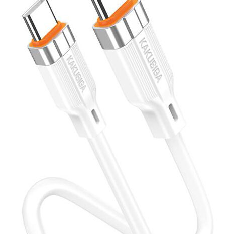 KAKUSIGA καλώδιο USB-C σε USB-C KSC-995, σιλικόνης, 100W, 480Mbps, 1m, λευκό