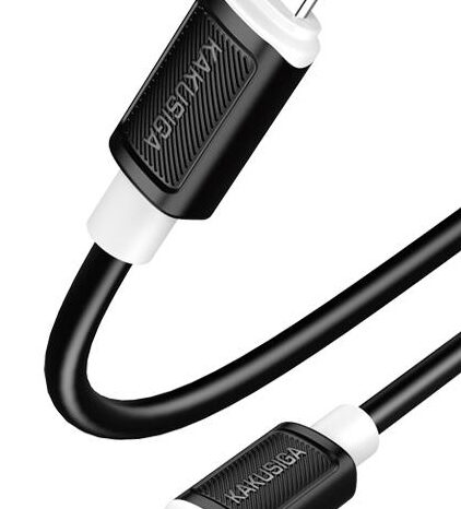 KAKUSIGA καλώδιο Lightning σε USB-C KSC-998, σιλικόνης, 30W, 480Mbps, 1m, μαύρο