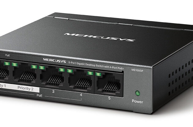 MERCUSYS Desktop Switch MS105GP, 5x 10/100/1000 Mbps, PoE+, Ver. 1.0