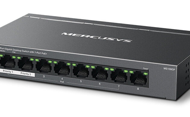 MERCUSYS Desktop Switch MS108GP, 8x 10/100/1000 Mbps, PoE+, Ver. 1.0