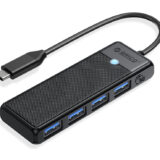 ORICO USB hub PAPW4A-C3, 4x θυρών, 5Gbps, USB-C σύνδεση, μαύρο
