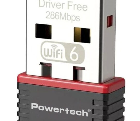 POWERTECH ασύρματος USB αντάπτορας δικτύου PT-1383, 300Mbps WiFi 6
