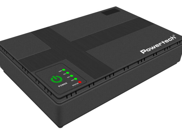 POWERTECH mini DC UPS PT-1435, 36W, 10400mAh, 3x DC, USB/LAN/POE, μαύρο