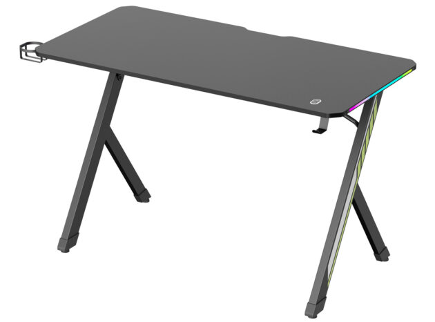 POWERTECH gaming γραφείο PT-1498 με RGB φωτισμό, 120x60x75cm, μαύρο