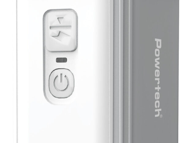 POWERTECH μίνι τρόμπα PT-1553 με φακό, 5W, επαναφορτιζόμενη, λευκή