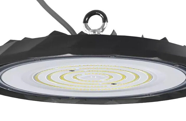 POWERTECH LED φωτιστικό καμπάνα PT-1557, 100W, 6500K, Φ30x4cm, IP65, μαύρο
