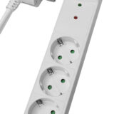 POWERTECH πολύπριζο ασφαλείας PT-879, 3x schuko, 16A, 1.5m, λευκό