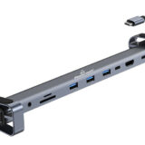 POWERTECH docking station PTR-0152, 10 θυρών, βάση laptop, USB-C, γκρι