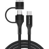 POWERTECH καλώδιο USB & USB-C σε USB-C PTR-0158, PD 60W, copper, 1.5m, μαύρο