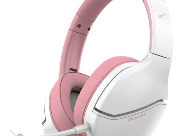 SADES gaming headset Spower, 3.5mm σύνδεση, 40mm, multi-platform, ροζ/λευκό