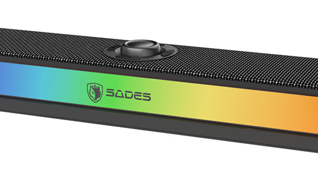 SADES soundbar Posevolt με RGB φωτισμό, 10W, Bluetooth & USB-C/USB, μαύρο