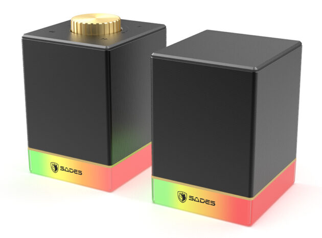 SADES gaming ηχεία Dionsyn με RGB φωτισμό, 2x 5W, Bluetooth & USB-C/USB, μαύρα