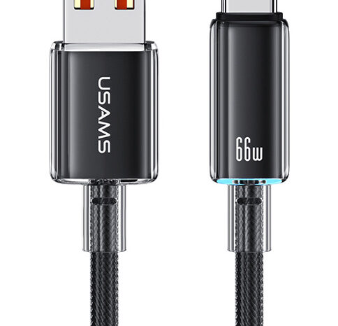 USAMS καλώδιο USB-C σε USB US-SJ658, 66W, 480Mbps, 1.2m, μαύρο