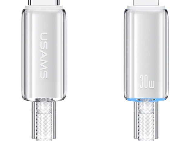 USAMS καλώδιο Lightning σε USB-C US-SJ659, 30W, 480Mbps, 1.2m, λευκό