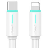 USAMS καλώδιο Lightning σε USB-C US-SJ735, 30W, 480Mbps, 1m, λευκό