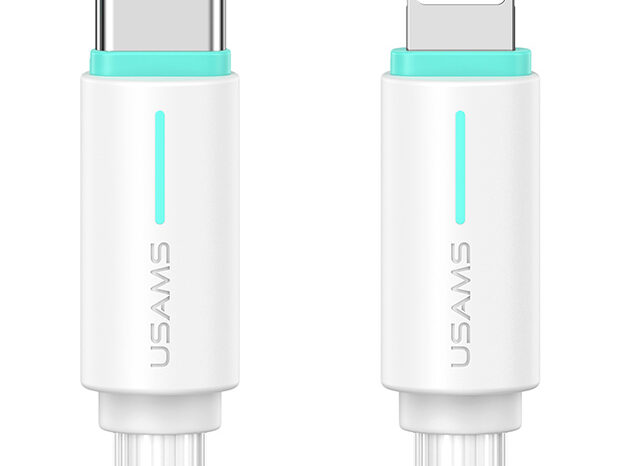 USAMS καλώδιο Lightning σε USB-C US-SJ735, 30W, 480Mbps, 1m, λευκό
