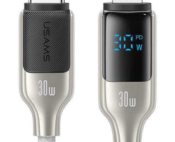 USAMS καλώδιο Lightning σε USB-C SJ741, 30W, 480Mbps, 1.2m, λευκό