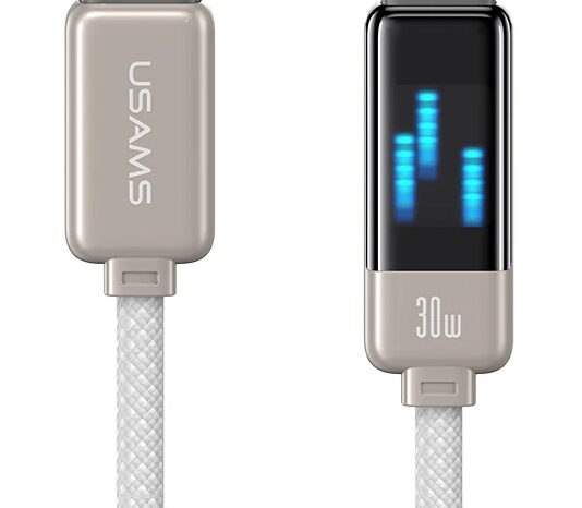 USAMS καλώδιο Lightning σε USB-C SJ743, 30W, 480Mbps, 1.2m, λευκό