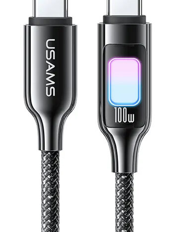USAMS καλώδιο USB-C SJ750, 100W, 480Mbps, 1.2m, μαύρο
