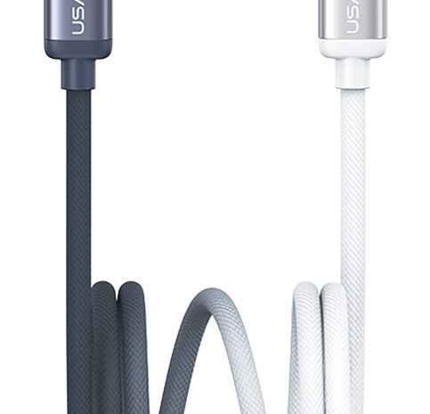 USAMS καλώδιο USB-C SJ756, 60W, 480Mbps, 1.2m, μαύρο/λευκό