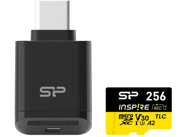 SILICON POWER κάρτα μνήμης microSDXC Inspire με card reader, 256GB, UHS-I U3 A1 V30